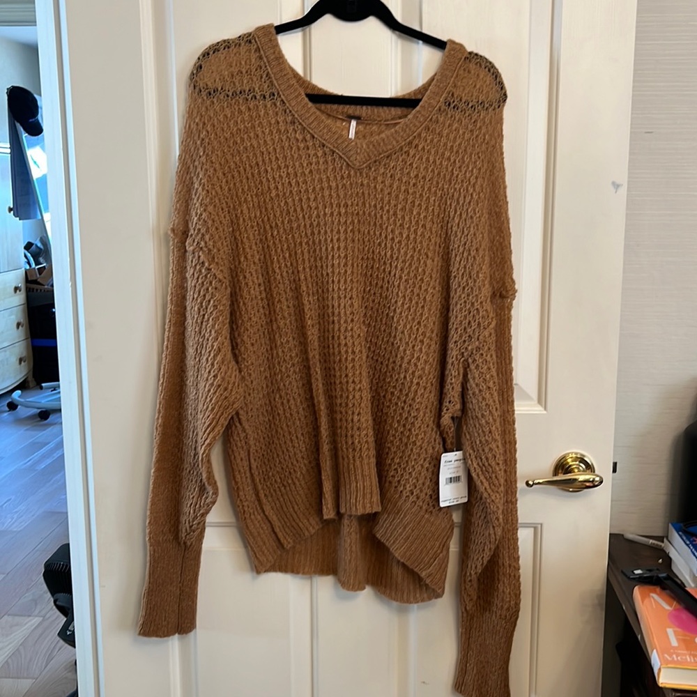 Oversized Free People V-neck Sweater